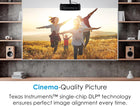 Optoma HD146X High Performance Projector for Movies & Gaming | Bright 3600 Lumens | DLP Single Chip Design | Enhanced Gaming Mode 16ms Response Time, 3600 Lumens, Lamp