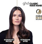 ghd Classic Wave Hair Curling Wand ― 1\ - 1.5\ Oval Ceramic-Coated Barrel with Safer-for-Hair Styling Tool Temperature, Achieve Beach Body Hollywood Waves to Undone Texture with All Day Hold ― Black
