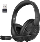EKSA Bluetooth Headsets with Microphone & USB Dongle, 30 Hours Talk Time & 33ft Range, AI Environmental Noise Cancelling Mic, Over-Ear Wireless Headphone for PC/Laptop/Computer/Home/Work/Office/Zoom