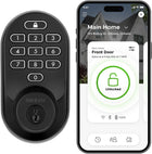 Weiser Halo Matte Black WiFi Smart Lock, Keyless Entry Door Lock, Touchpad Keypad Door Lock, Amazon Alexa & Google Assistant/Google Home Compatible, Deadbolt Lock, Smart Locks for Entry Door