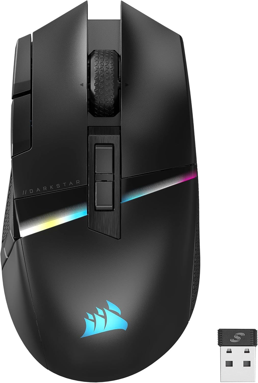 CORSAIR DARKSTAR RGB Wireless Gaming Mouse for MMO, MOBA - 26,000 DPI - 15 Programmable Buttons - Up to 80hrs Battery - iCUE Compatible - Black
