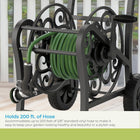 Suncast MDHC200 Decorative Metal Hose Reel Cart, Black