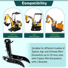 Hydraulic Thumb Clip for Mini Excavator, 3-Hole Mount, Fits 0.8–1.8 Ton Diggers, L-Shaped Bracket Excavator Thumb Attachment with M14 Hoses, for Bucket, Rock, Log & Scrap Handling