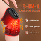 Red Light Therapy Device Knee Brace for Pain Relief, Vibration Knee Massager with Heat for Knee Shoulder Elbow, Rechargeable Cordless 660nm&850nm Near Infrared Light Therapy Device for Men Women