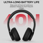 Monster Mission 100 Bluetooth Headphones, On Ear Headphones with Immersive Bass, Crystal Clear Call, 40H Playtime, Bluetooth 5.4, Comfortable Fit Wireless Headset for Travel Work
