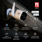 Tapo ColorPro Wi-Fi Outdoor Camera | Plug-in | Daylight Clarity at Night | 2K QHD | Person/Pet/Vehicle Detection | Local/Cloud Storage (No Subscription) | 127° FOV | Built-in Siren Tapo C325WB