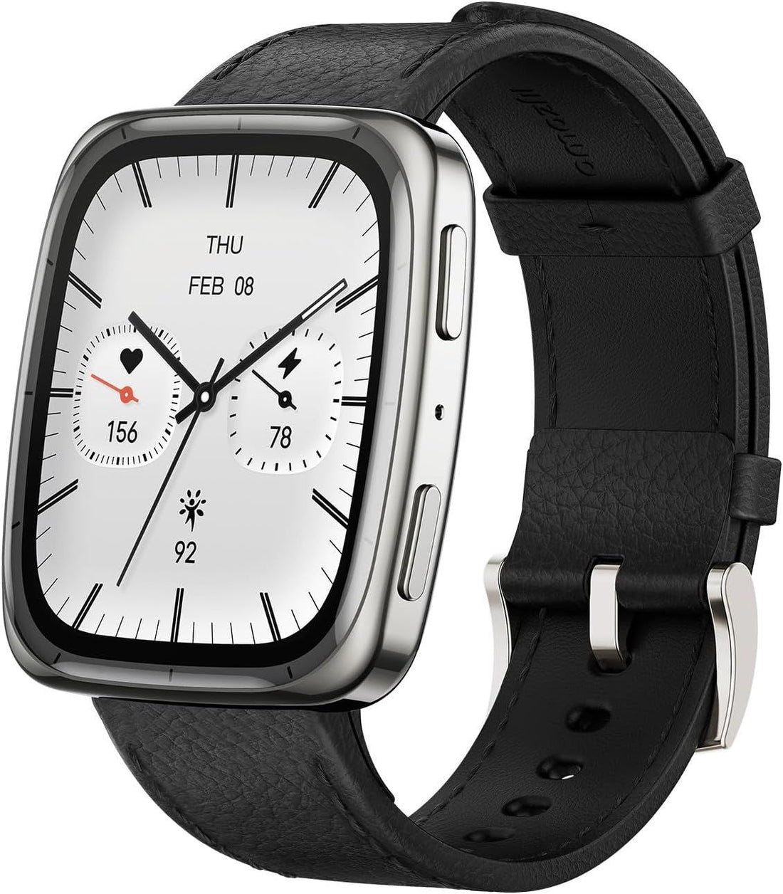 Amazfit Active 2 Smart Watch 1.75 AMOLED Display, Offline Maps with GPS, 10 Day Battery, 160+ Sport Modes, Water Resistant, Heart Rate & Sleep Fitness Tracker for Android & iPhone, Black Leather
