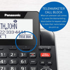 Panasonic DECT 6.0 2-in-1 Corded/Cordless Phone with Answering Machine, Advanced Call Block (1,000 numbers), and Talking Caller ID - 2 Cordless Handset - KX-TGF872CB (Black)