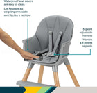 Safety 1st Little Eats 7-in-1 Convertible High Chair for Babies & Toddlers – Modern Scandinavian Design, Adjustable Tray, 5-Point Harness, Built-in Storage, Waterproof Seat, Easy Clean