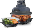 Ninja Crispi Glass Air Fryer, 4-in-1, Grey, FN101CGY | Max crisp, bake, air fry, recrisp, 450F/232°C max, 4 Qt/3.8L and 6 Cup containers, PFAS-free glass