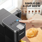Tastyle Single Serve Coffee Maker with Built-in Detachable Milk Frother, Iced and Hot Coffee Machine for K Cup & Grounds, 40oz Removable Water Reservoir, 6 Cup Sizes, Fits 7.3\ Travel Mug, Black