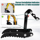 Hydraulic Thumb Clip for Mini Excavator, 3-Hole Mount, Fits 0.8–1.8 Ton Diggers, L-Shaped Bracket Excavator Thumb Attachment with M14 Hoses, for Bucket, Rock, Log & Scrap Handling