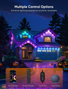 APPECK Permanent Outdoor Lights Pro 100ft, 72W RGBCW Eaves Lights with 72 LED Lights, 80lm, Cuttable, 111 Scene Modes, IP67 Waterproof Lighting for Halloween Decoration, Compatible with Alexa, Black