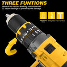 Cordless Drill Compatible with Dewalt 20V Batteries Compact Brushless 1/2” Hammer Drill Driver, 160Nm MAX Torque, 2 Variable Speed 20+3 Position(Tool Only - Battery and Charger Not Included)