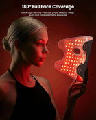 LED Red Light Face Mask, 460–850nm Near-Infrared Facial Light Mask with 3 Light Modes, White