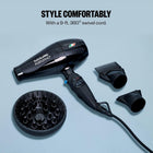 BaByliss Pro BABNT6610 Portofino 6600, 2000-Watt Nano Titanium Ionic Hair Dryer, Black | 2000W Italian AC Motor for Thick and Long Hair, Black, BPOR1