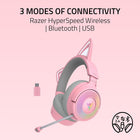 Razer Kraken Kitty V3 Pro Wireless RGB Gaming Headset: Chroma RGB Kitty Ears - 2.4 GHz, Bluetooth 5.3, USB A - Super Wideband Mic - 40mm Drivers - THX Spatial Audio - Comfortable Ear Cushions - Pink