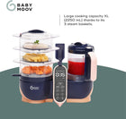 Babymoov Duo Meal Station XL Baby Food Maker, 6-in-1 Food Processor & Steamer with Multi-Speed Blender, Warmer, Defroster & Sterilizer, (Nutritionist Approved), Pink