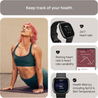 Google Fitbit Versa 4 - Fitness Smartwatch - Black / Graphite | Fitness Smartwatch with Daily Readiness, GPS, 24/7 Heart Rate, 40+ Exercise Modes, Sleep Tracking and More, One Size