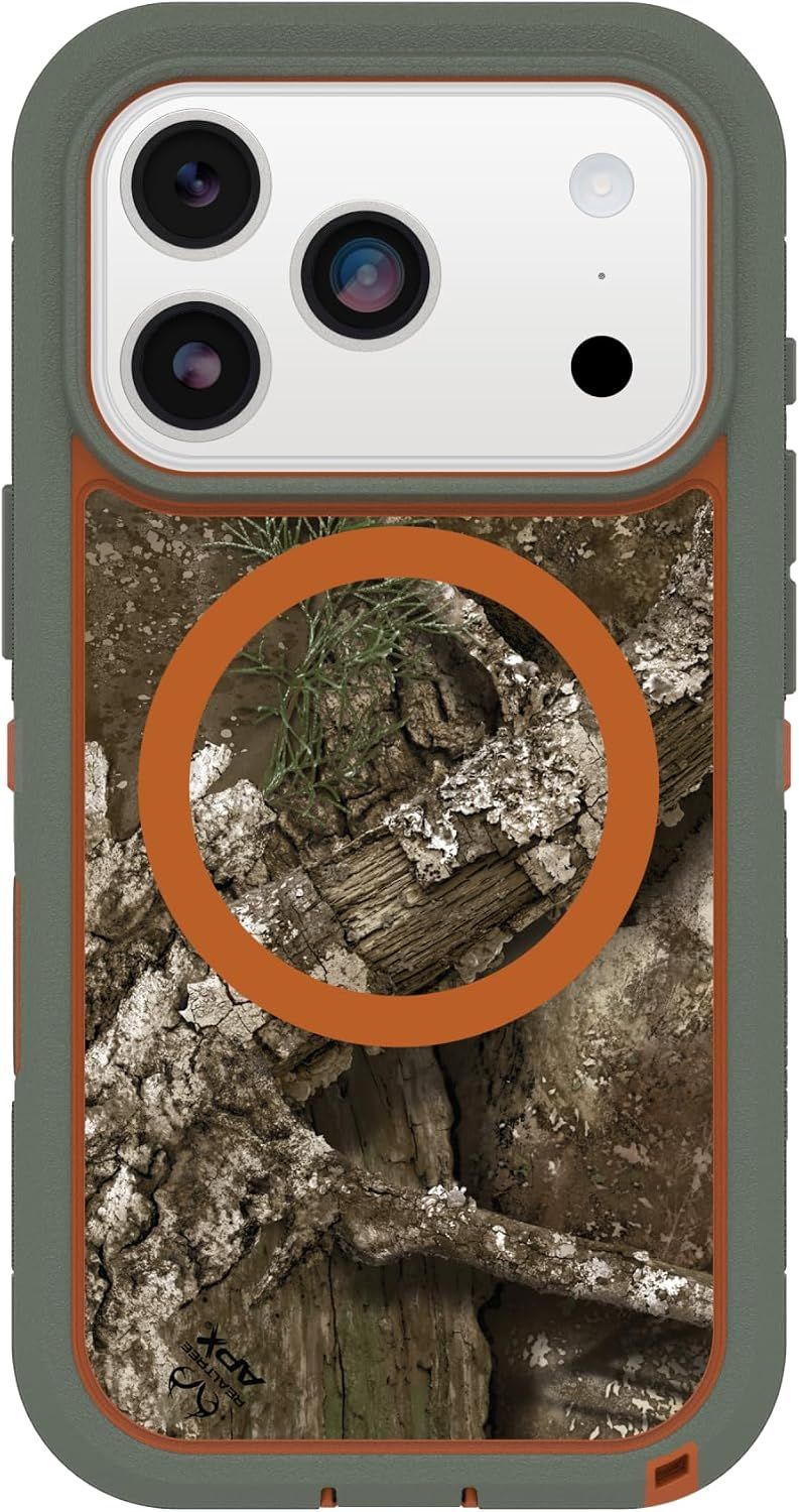 OtterBox iPhone 17 Pro Defender Series Pro XT Clear Case - Realtree - Green Camo - Tough, Rugged & Durable iPhone Case, Snaps on MagSafe