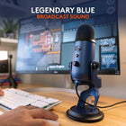 Logitech For Creators Blue Yeti USB Microphone for PC, Mac, Gaming, Recording, Streaming, Podcasting, Studio and Computer Condenser Mic, Blue VO!CE Effects, 4 Pickup Patterns, Plug and Play – Blue
