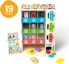 Melissa & Doug Sort-Stock-Select Wooden Vending Machine Toy with Play Food, Mini Vending Machine Toys & Play Money, Preschool Toys for Kids Ages 3+