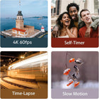 ORDRO M5 Handheld Camera 5K, 3-Axis Stabilisation Video Camcorder, Portable IR Night Vision WiFi Vlogging Camera with 120° Wide Angle, Face Tracking, 64G Card, Remote Control, Bracket
