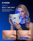 LED Red Light Face Mask, 460–850nm Near-Infrared Facial Light Mask with 3 Light Modes, White