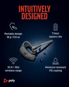Poly Voyager Legend Wireless Headset (Plantronics) - Single-Ear Bluetooth W/Noise-Canceling Mic - Voice Controls - Mute & Volume Buttons - Ergonomic Design -Connect to Mobile/Tablet Via Bluetooth -FFP