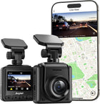 Dash Cam WiFi 2K, Car Camera with APP, External GPS, 1.5\'\' IPS Screen, Front Dash Camera for Cars, Mini Dashcams, WDR Night Vision, 24H Parking Monitor, Loop Recording, G-Sensor
