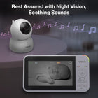 VTech VM924-2 Pan & Tilt Video Baby Monitor with 2 Cameras, 5\ LCD Screen, Up to 17 Hrs Video Battery Life(2600 mAh), 1.33x Zoom, Night Vision, Best-in-Class 1000ft Range, Soothing Sounds, 2-Way Talk