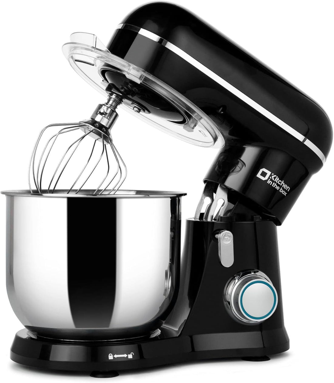 Kitchen in the box Stand Mixer, 3.5QT Small Kitchen Electric Mixer, 10-Speed Mini Lightweight Food Mixer with Egg Whisk, Dough Hook, Beater (Black)