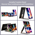 S6 Laptop Screen Extender Monitor Portable, 15.6\'\' Dual Screen Monitor for Laptop Plug and Play, FHD 1080P IPS Multi Triple Monitor for 13\'\'-17\'\' Laptops Compatible with Mac/Wins/Android/Dex