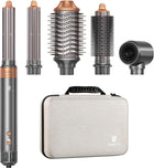 Hot Air Brush Hair Styler, 5 in 1 Hair Dryer Brush Auto Wrap Curlers Frizz-Free Styling Tool for All Hair Types Fast Drying, Curling, Smoothing, Volumizing & Straightening With Travel Storage Case