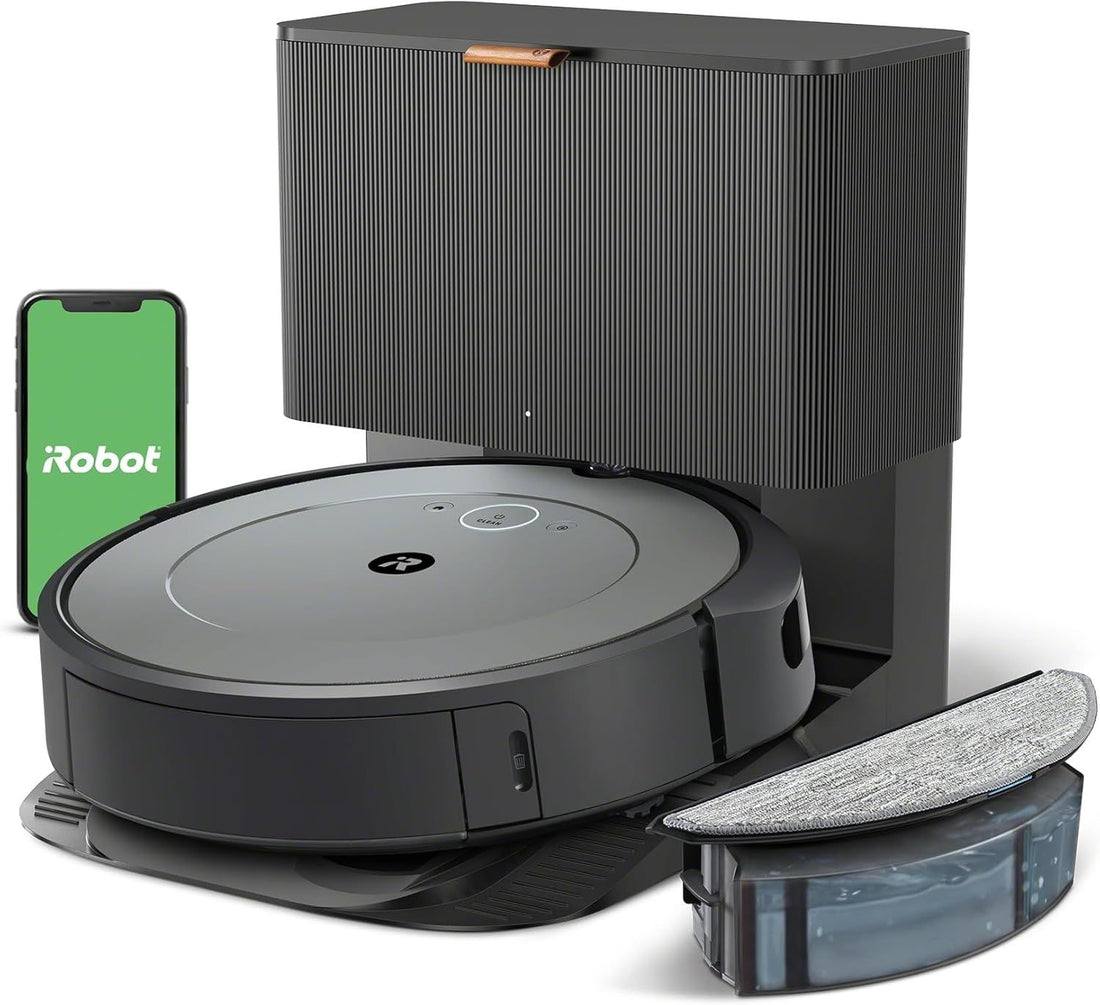 iRobot Roomba Combo i3+ (3574) Robot Vacuum & Mop – Self-Empty for Up to 60 Days, Clean by Room with Smart Mapping, Dual Multi-Surface Brushes for a Thorough Clean, Ideal for Homes with Pets