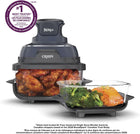 Ninja Crispi Glass Air Fryer, 4-in-1, Grey, FN101CGY | Max crisp, bake, air fry, recrisp, 450F/232°C max, 4 Qt/3.8L and 6 Cup containers, PFAS-free glass
