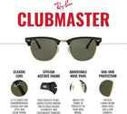 Ray-Ban Men\'s Clubmaster Polarized Square Sunglasses