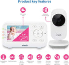 VTech VM3252 2.8” Digital Video Baby Monitor with Full-Color and Automatic Night Vision, White