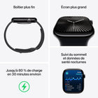 Apple Watch Series 10 [GPS 42mm] Smartwatch with Jet Black Aluminium Case with Black Sport Band. Fitness Tracker, ECG App, Always-On Retina Display, Water-Resistant Watch