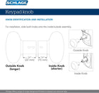 Schlage Camelot Keypad Lock with Lever Handle, Electronic Keyless Door Entry, Flex Auto‑Lock Option, Satin Chrome, FE595 CAM 626 Acc
