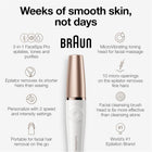 Braun 3-in-1 Facespa Pro Facial Epilator Series 911 with Cleansing Brush Head, Toning Head and Epilator Head