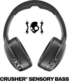 Skullcandy Crusher Evo Wireless Bluetooth Headphones with Multi-Sensory Bass, Noise Isolating Over-Ear Fit, Up to 40 Hours Battery, Microphone for iPhone Android - True Black