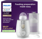 Philips Avent Premium 2-in-1 Warmer & Sterilizer - with Hospital-Standard Water Bath Technology, Smart Temperature Sensor, Hotspots Prevention, Chemical-Free Sterilization, with Tongs, Model SCF359/20