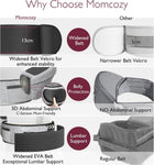 Momcozy CPC-Certified Baby Hip Carrier - Adjustable Waistband with Original 3D Belly Protector & Ergonomic EVA Massage Board, Various Pockets for Newborns to Toddlers up to 45lbs (Grey, Large)