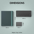 Logitech Casa Pop Up Desk Kit with Laptop Stand, Wireless Keyboard & Touchpad, Bluetooth, USB C Charging, for Laptop/MacBook (10” to 17”) - Windows, macOS, ChromeOS - Classic Chic, Green/Black