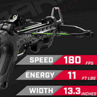 Barnett Demun Mini Crossbow - Compact Break Action Mini Crossbow, Manual cocking, Flip Down Foregrip, Precision Sights. Speed, Precision, Fun.
