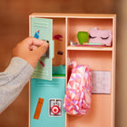 Our Generation 18-Inch Doll School Locker, Classroom Cool Set, Deluxe | 18-piece school accessory set with locker, 3 locks, shelves, stickers, clipboard, pencil case, and supplies, Deluxe, 5+ Years