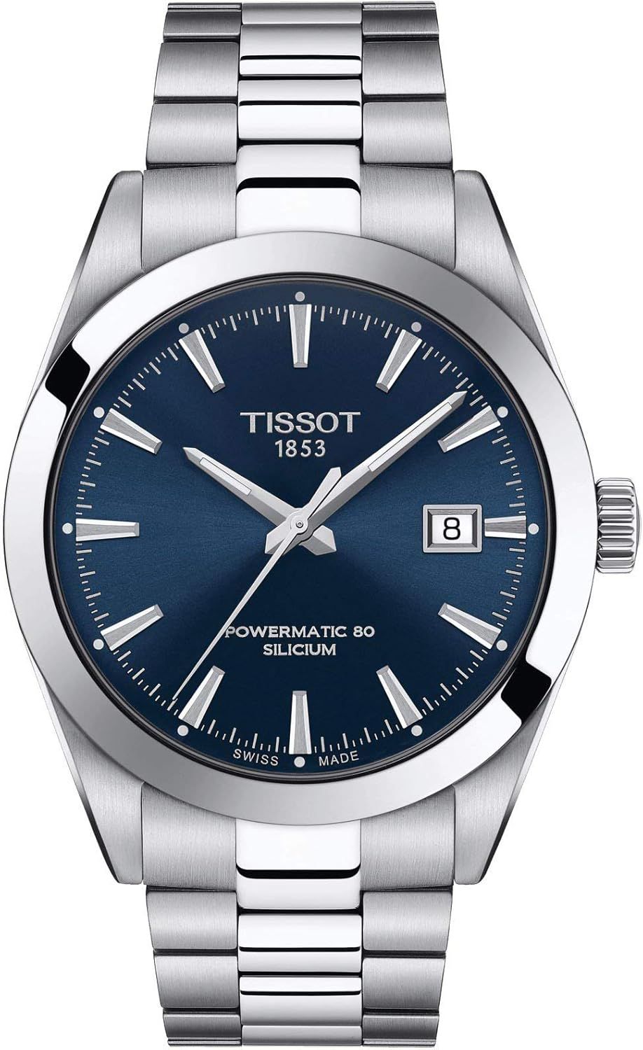 Tissot Gentleman Men\'s Powermatic 80 Automatic Stainless Steel Watch, Blue Dial, 40mm (T1274071104100)