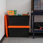 IRIS USA 77.6 L WEATHERPRO Plastic Storage Boxes, 2-Pack, Heavy-Duty Utility Storage Totes with Durable Lid and Secure Latching Buckles for Garage and Outdoor, Black/Orange