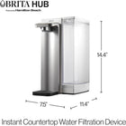 Brita Hub Instant Powerful Countertop Water Filter System, 12 Cup Water Reservoir, Includes 6 Month Carbon Block Filter, White, ‎87340C